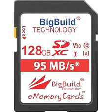 128GB U3 95MB atminties kortelė, skirta Olympus OM D E M1 Mark II, OM D E M10 Mark II, OM D E M10 Mark III, OM D E M5 Mark II, Olympus PEN E PL8, PEN E PL9, PEN F, STYLUS Tough TG 5 fotoaparatui