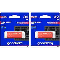 goodram USB atmintinė su 32 GB UME3 - USB 3.0 duomenų saugojimo rašiklis - skaitymo greitis iki 60 MBs - atmintinė - USB atmintinė su plastikiniu korpusu - oranžinė (2 vnt.)