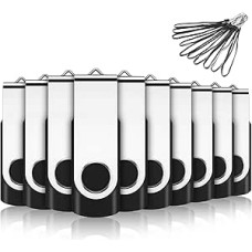 EASTBULL USB atmintinė 4GB USB 2.0 Flash Drive Rotacinė atmintinė su 10 virvelių (4GB x 10 pakuočių)