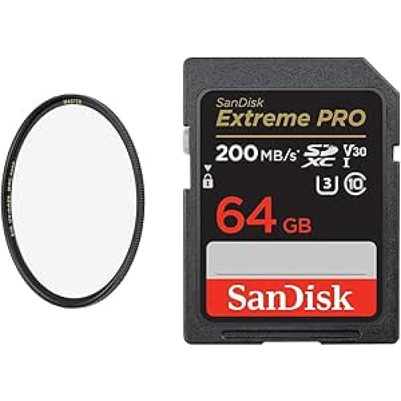 B+W UV filtras MRC Nano Master 67 mm 1101506 Black & SanDisk Extreme PRO SDXC UHS-I atminties kortelė 64 GB