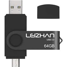 LEIZHAN USB atmintinė 64 GB 3.0 Micro Flash Drive su Micro Memorystic USB disko jungtimi Atminties kortelė 