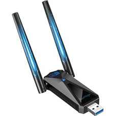 WLAN Stick WiFi 6, 5400Mbps WLAN adapteris kompiuteriui, USB Stick 3.0, 2dBi didelio stiprumo antenos, palaiko trijų dažnių internetą 2,4GHz/5GHz/6GHz, suderinamas su Windows 10/11