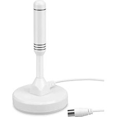 August DTA240 DVB-T/DVB-T2 antena - stipresnė strypinė skaitmeninės televizijos / skaitmeninės televizijos / DVB-T2 imtuvo lazdelė / DAB radijas / tvirtas aliuminio šerdis, užtikrinanti aukščiausią signalo kokybę - su magnetiniu pagrindu, 2 m kabelis