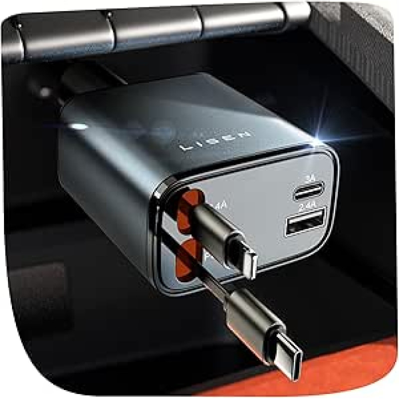 LISEN 84 W cigarečių žiebtuvėlio USB C ištraukiamas automobilio įkroviklio adapteris - dovana Valentino dienos proga jam, jos gimtadienio dovana vyrams, moterims, automobilių aksesuarai, stovyklavimo reikmenys, skirti 