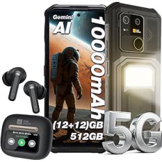 AGM G3 Pro Smartphone Without Contract Android 15, Integrated Thermal Imaging, 12 + 12 GB RAM + 512 GB ROM, 64 MP + 50 MP + 2 MP, 10000 mAh/6.72 Inch FHD + 120 Hz, Dual SIM IP68/NFC/OTG/GPS/Face ID