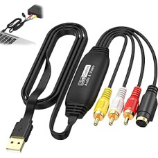 Video Grabber: VHS Digitize Converts VHS, Mini DV, Hi8, DVD and Video Recorder to Digital, Video Cassettes Digitize for WIN7/8.1/10/11, Mac OS, Linux, Android etc