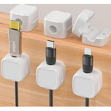 Kabel-Organizer, magnetisch, selbstklebend, für Schreibtisch, Nachttisch, Organizer, Kabelhalter, magnetisch, für HDMI, USB, Audio (weiß)