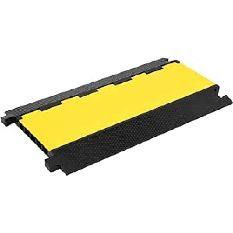 vidaXL Kabelių tiltas su 5 kanalais Žarnos tiltas Apsauga nuo aplenkimo Kabelių rampa Sunkvežimių automobilių kabelių apsauga Kabelių kanalas Tiltas Grindų kanalas 90 cm Guma