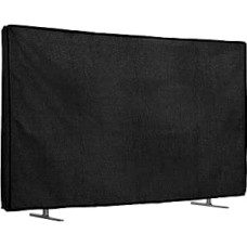 kwmobile Linen Case Compatible with 43 Inch TV - Dust Cover Protective Cover for TV - TV Screen Dust Hood in Black