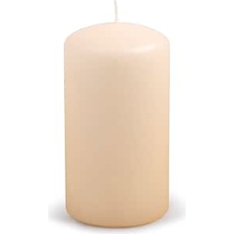 DONAU Home Pillar Candle Classic Candle / Cream Beige / 1 vnt. / 15 x skersmuo 8 cm, be kvapo / dekoravimui / 75 val. degimo laikas / Dekoratyvinės vaško žvakės / Stalo žvakės, altoriaus žvakės
