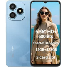 Blackview Wave 9C 4G AI išmanusis telefonas be sutarties, 6,56 colių 600 nitų ekranas, 12 GB + 128 GB (2 TB išorinis), 3 AI išmanieji asistentai, 13 MP + 8 MP, 3 lizdai, 
