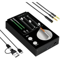 SMSL R1 DAC Headphone Amplifier, Desktop USB-C Digital to Analog Audio Converter for Gaming PC PS5, Microphone/USB/Optical/Coaxial Input, 3.5mm/4.4mm/RCA Output, EQ/Bass/Treble Controller, Black