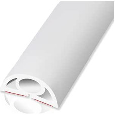Grindų kabelių tiltas Grindų kabelių tiltas Baltas 10 pėdų bazinis kabelių kanalas 2 cm pločio, lengvai montuojamas Grindų kabelių dangtelis Minkštas PVC grindų kabelių apsauginis dangtelis namams, garažams