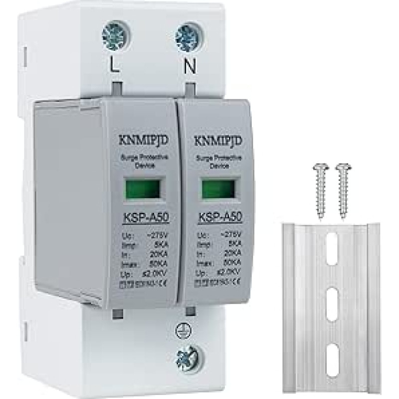 275V apsauga nuo viršįtampių 2 kontaktų viršįtampių ribotuvas, tipas 1+tipas 2 20-50KA Apsaugos nuo viršįtampių įtaisas PV apsaugai nuo žaibo (2P 275V 20-50KA)