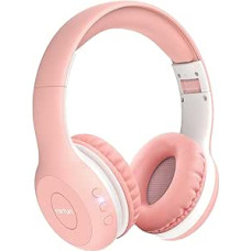 EarFun Children's Bluetooth Headphones, 85/94 dB Volume Control, HiFi Sound, HD Microphone, 40 Hours Battery, Foldable, Adjustable, Headphones Wireless Bluetooth Children for School/Travel, Pink