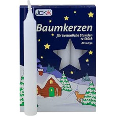 Pack of 2 White Tree Candles, Approx. 15 x 125 mm (2 x 12 Pieces) Christmas Tree Candles, Pyramid Candles