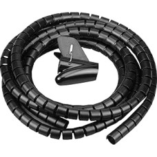5M Kabelschlauch Schwarz,Flexibler Kabelkanal Mit Clips - Kabelmanagement für Schreibtisch, PC, TV, Heimkino & Gaming (32 mm)