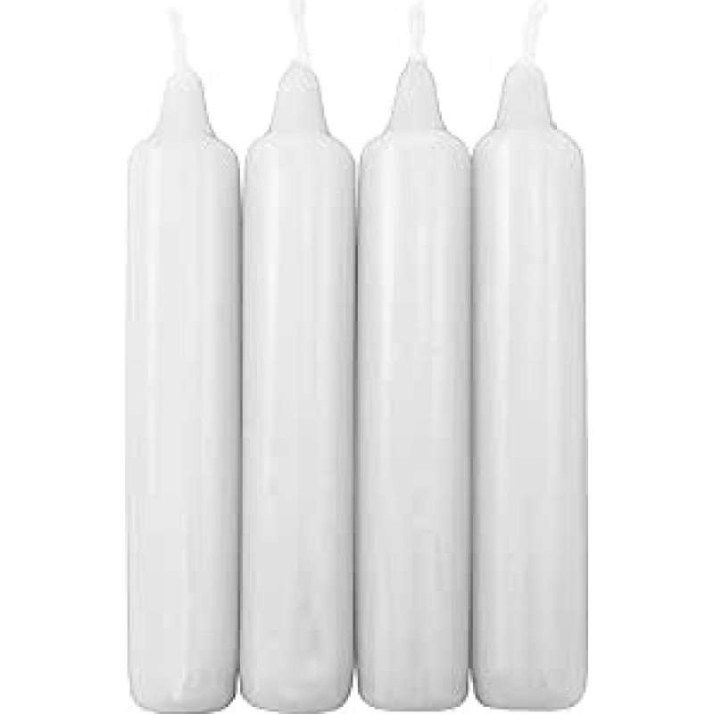 25 advento žvakių pakuotė balta, maždaug 18 x 105 mm (25 x 4 vnt.) Kalėdų eglutės žvakės, piramidės formos žvakės, eglutės žvakės, žvakės