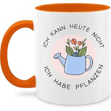 Mug 325 ml – Statement – Ich kann heute nicht ich habe Pflanzen – Watering Can – Black – 325 ml – Orange – Sayings Coffee Cup Statements Coffee Cups Tea Cup