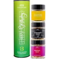 Hallingers Happy Birthday - Green - 3 dalių prieskonių dovanų rinkinys Rankų darbo - 3 prieskoniai iš viso pasaulio (rinkinys) - Dovanų idėjos Kalėdų ir dovanų advento kalendorius Gimtadienio sveikinimai Jubiliejai