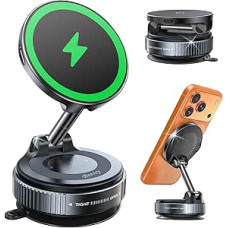 Beeasy For MagSafe Car Mount 15 W Mobile Phone Holder Car with Charging Function, [Vacuum Suction Cup] Mobile Phone Holder Car Magsafe Charger Car Magnet Mobile Phone Holder Magnetic Holder for iPhone