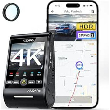 VIOFO A229 Pro 1CH 4K STARVIS 2, HDR Front Dash Cam Car, Voice Control & 5GHz Wi-Fi WiFi Car Camera, Ultra Precise GPS with CPL Filter, Super Night Vision 2.0, Voice Output, up to 512 GB Max