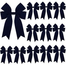12 Pieces Christmas Velvet Bows Christmas Wreath Bow for Christmas Tree Wreath Garland Gift Front Door Home Decor 17x14cm (Blue)