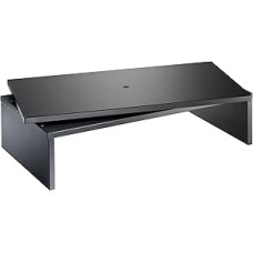 Meliconi Space System TV Desk Swivel TV and Monitor Stand, 360° Rotating Base, Load Capacity up to 45 kg, Wood, Made in Italy, Black