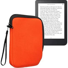 kwmobile Canvas Case Compatible with 6 Inch eReader Case - Canvas Sleeve for e-Reader with Zip - Orange