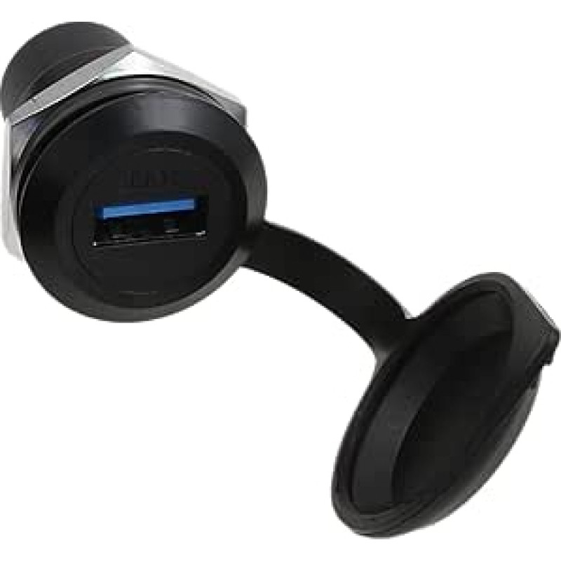 2 pakuotės USB 3.0 skydelio moterų jungties adapteris Vandeniui atsparus apvalus įvorės įvorės kištukas Inline kabelio važiuoklės moteris į moterį