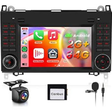 Hodozzy Carplay Car Radio for Mercedes Benz B200 W169 W245 Viano, 7 Inch Touchscreen with Android Car/DSP/WiFi/GPS/RDS/FM/Bluetooth/USB