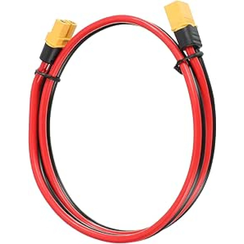 XT60 12AWG 0.6M vyriškos ir moteriškos lyties alavuoto vario XT60 vyriškos lyties prailginimo kabelis UL2468 maitinimo kabelis, skirtas RC baterijoms, nešiojamajai elektrinei, saulės sistemai