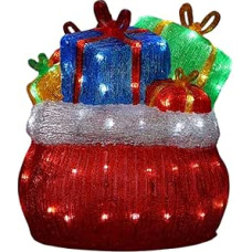 Well Home Weihnachtsdekoration für Geschenktüte, mit 96 weißen LEDs, 32 x 32 x 35 cm