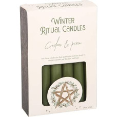 Yuletide Decor: Kedro ir pušies žiemos saulėgrįžos magijos žvakės - pagoniški šventiniai ritualai, Yule žvakės JK - kvapnių žiemos ritualinių žvakių pakuotė