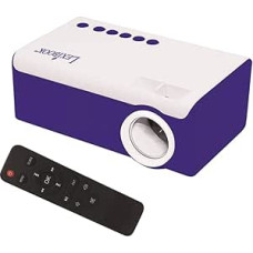 Lexibook, PRJ150 Mini HD Video Projector Home Theater Built-In Speaker + Remote Control HDMI/USB/AV/Micro SD Port, Blue/White