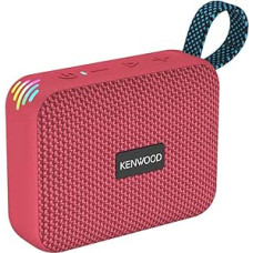 Kenwood AS-60BT-V Portable Bluetooth Speaker with 5W Output, TWS Function, IPX7 Waterproof, MicroSD Slot, LED Effects, Up to 8.5 Hours Battery Life, USBC-C, Berry