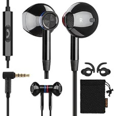 LUDOS Nova In-Ear Headphones with Cable and Microphone, 3.5 mm Jack Plug, In-Ear Earphones Headset with Remote Control, Headphones for Mobile Phone, iPhone, iPad, Samsung, Huawei
