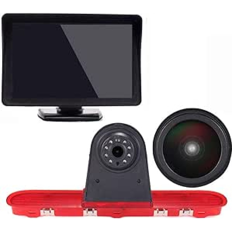 18 mm objektyvas Aukščiausios kokybės atbulinės eigos kamera + 4,3 colių TFT LCD ekrano monitorius Stabdžių žibintas Automobilio stogo atbulinės eigos kamera Citroen Dispatch/Toyota Proace/Peugeot Expert Traveller Van 3 Transporter 2016