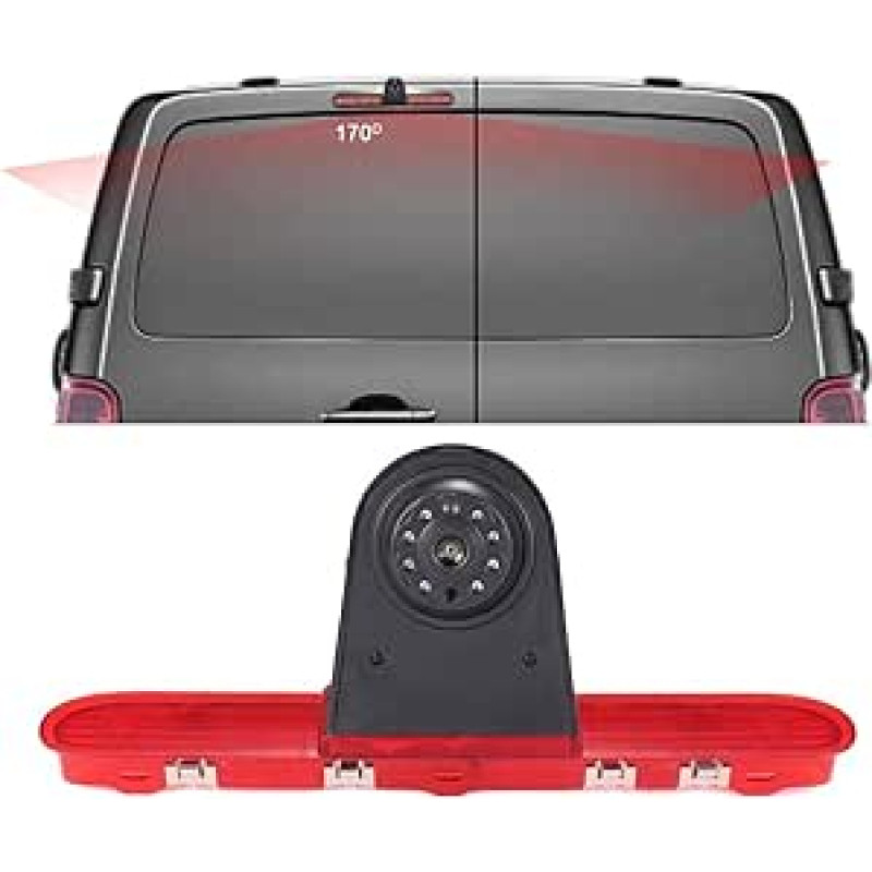Automobilio stabdžių šviesos atbulinės eigos kamera, skirta Citroen Dispatch/Toyota Proace/Peugeot Expert Traveller Van 3 Transporter 2016 (Naujas daiktas: kampas ir atstumas reguliuojami)