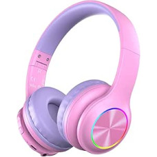 2024 Bluetooth-Kinder-Kopfhörer, tinka vaikams nuo 3 iki 21 metų amžiaus, bunte LED-Lichter, komfortabilus, kabeliuotas Kopfhörer mit Mikrofon, 94 dB Lautstärke, begrenzt für Schule/iPad/PC/TV/Handys