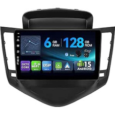 [6G+128G,Octa-Core] - MSD Autoradio für Chevrolet Cruze (2009-2014) | Android 15 GPS Navi Radio | CarPlay Android Auto Lenkradsteuerung Dual-Band WiFi DSP DAB | Rückfahrkamera MIC | 2 Din 9 Zoll