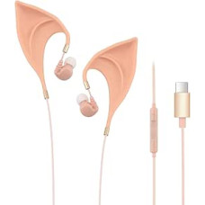 URIZONS Elfe USB C ausinės vaikams - elegantiško dizaino C tipo elfų ausys su laidu, itin minkštos, žavios Cosplay ausinės su dvasiniu kostiumu, skirtos Huawei/Samsung