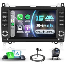 4G+128G Autoradio Android 15 für Mercedes Benz A/B Klasse W169 B200/W245、Viano/VITO、Sprinter W906/W209/W311/W315/W318, 8'' IPS Touchscreen mit Carplay Android Auto GPS Wi-Fi Bluetooth FM RDS Kamera