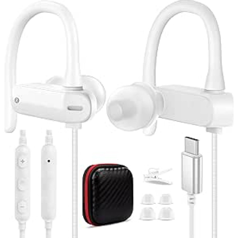 TOPAUX Kopfhörer USB C mit Kabel für Samsung S25 FE S24 Ultra S23 S22, In-Ear Earphones USBC mit Mikrofon, Type C Headset für iPhone 17 Air 16 15 Pro Max Plus/Pixel 10 9 8 7 6