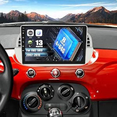 SIXWIN 8 branduolių 4+64G Android 13 CarPlay/Android Car/DSP automobilinis radijas Fiat 500 2007-2015, 9 colių jutiklinis ekranas su GPS WiFi Bluetooth 5.0 USB FM RDS radijas Mirror Link + 32 juostų ekvalaizeris