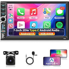 4+64G automobilinis radijas su belaidžiu 