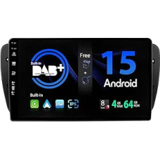SXAUTO - Integruotas DAB - Android 15 IPS automobilinis radijas Seat Ibiza 6J (2009-2014) - Integruotas Carplay/Android Car - LED kamera + mikrofonas - 4G + 64G - 360-CAM vairo valdymas Fast-Boot WiFi DSP - 2 DIN