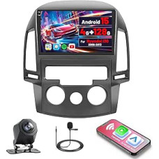 [4G + 64G] Inefala Android 15 automobilinis radijas Hyundai i30 2006-2011 su belaidžiu Carplay Android automobiliu, 9 colių jutiklinio ekrano radijas Bluetooth su GPS WiFi RDS/FM SWC atbulinės eigos kamera Mikrofonas