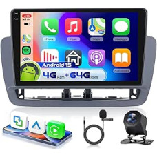 4G 64G VECHTEL 9 Inch Bluetooth Car Radio for Seat Ibiza 2012-2015 Carplay Android Car, DSP EQ, 1280 x 720, WiFi GPS, Mirror Link, RDS/FM Radio 2 DIN with AHD Rear View Camera