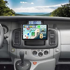 CAMECHO 8 Core 4+64G Android 15 Car Radio for Opel Vivaro A 87R/Renault Trafic II Nissan Primastar with Carplay Android Car Navigation System, Double DIN Radio with 10 Inch Screen, Bluetooth FM/RDS